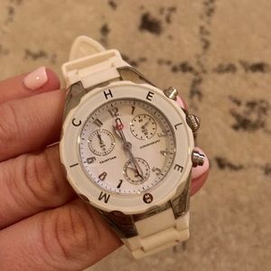 Michele white jelly watch